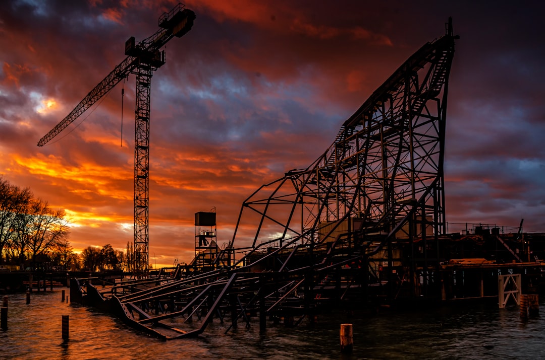 a crane that is sitting in the water