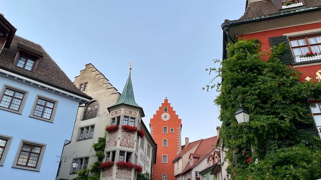 a group of buildings with a clock tower