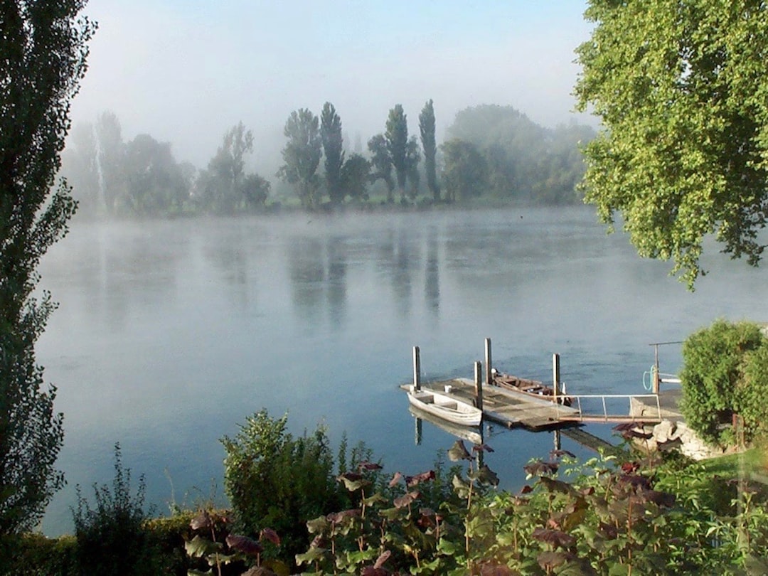 canoes beside dock